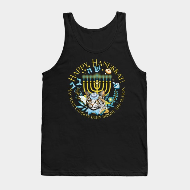 Happy Hanukkah Hanukkat Dreidel Jewish Christmas Menorah Tank Top by alcoshirts